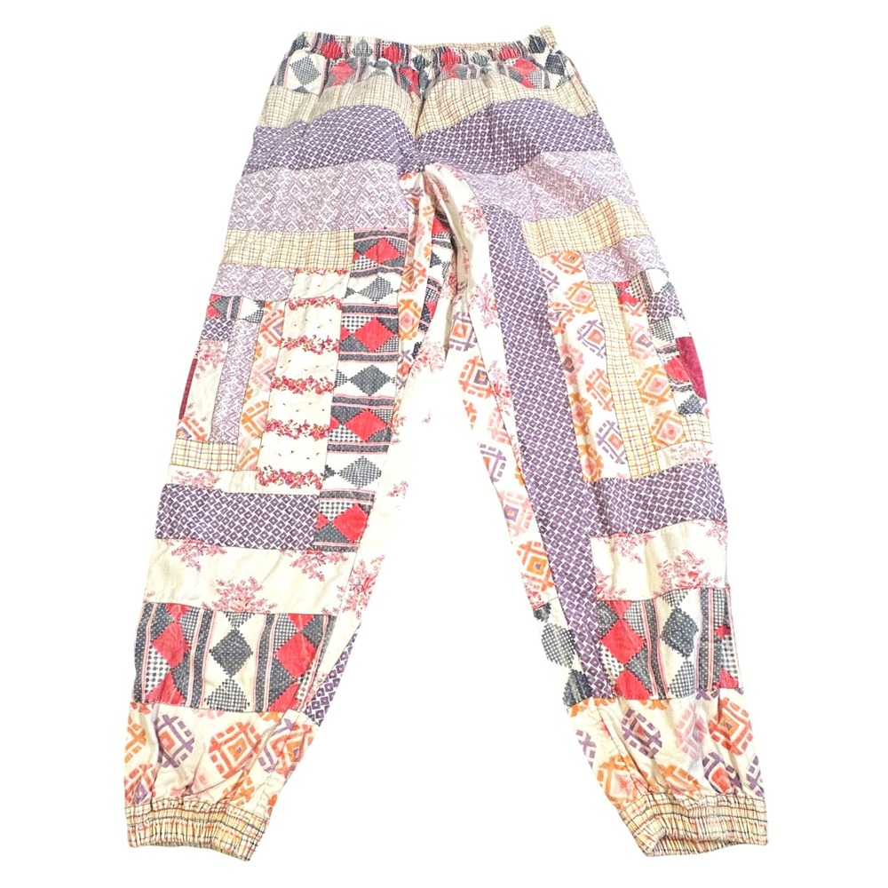 Kimchi Blue Patchwork Boho Jogger Pants Purple Red Floral XS Urban Outfitters